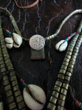 Vintage Wodaabe Leather Headband with Brass and Cowries from Niger