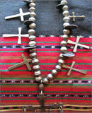 Old Yalalag Silver Cross Necklace from Mexico