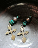 One of a Kind Yalalag Cross Earrings with Turquoise