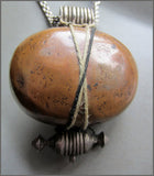 Large Tibetan Silver Charmbox with Coral on Heavy Silver Chain
