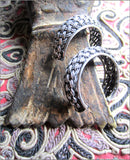 Vintage Silver Basket Weave Hoops from Bali