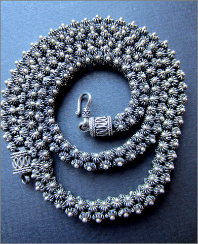 Vintage Handmade Silver Starflower Necklace from Bali