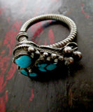 Beautiful Old Tibetan Silver and Turquoise Earring